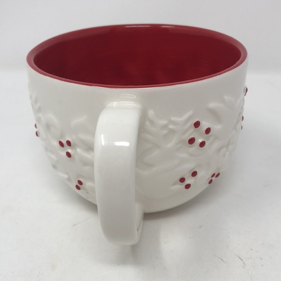Starbucks Christmas Doves, Snowflakes & Berries Embossed Mug - Picture 3 of 7